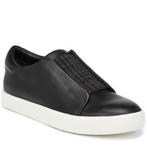Vince Cantara Black Slip-On Leather Sneakers